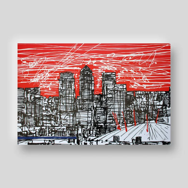 Millenium Skyline by Paul Kenton, UK contemporary cityscape artist, a limited edition print from his London Collection